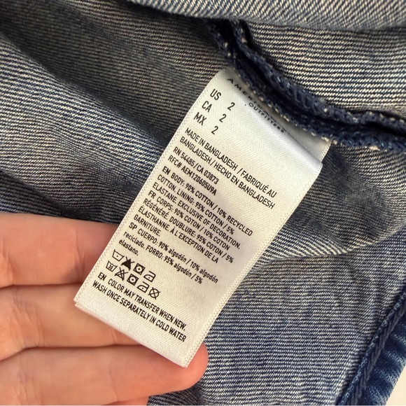 American Eagle Skort Womens 2 High Rise Denim Mini Pleated Skirt Blue - Picture 7 of 9